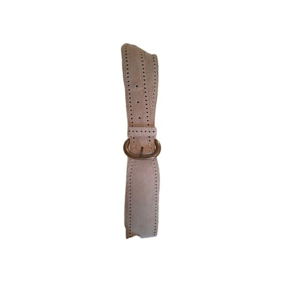 Womens AXCESS italy Suede Size L Wide Leather Belt Creamy Beige Italy - Picture 4 of 4